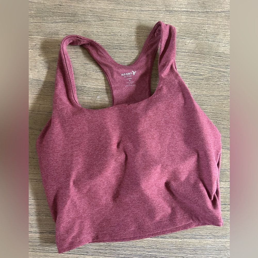 Old Navy, maroon razorback athletic crop top